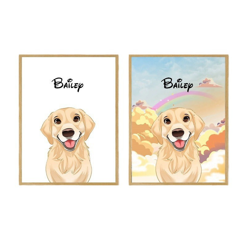 Pet Light Painting Decorative Painting with Night Light Creative Photo Frame Display Customizable