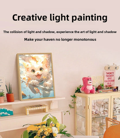 Pet Light Painting Decorative Painting with Night Light Creative Photo Frame Display Customizable