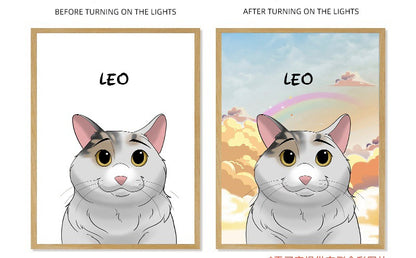 Pet Light Painting Decorative Painting with Night Light Creative Photo Frame Display Customizable